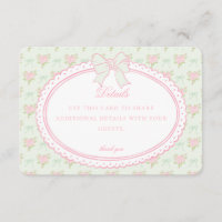 Green Vintage Fancy Floral Details Card Invite