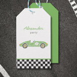Green Vintage Rennwagen Geschenkanhänger<br><div class="desc">Rennwagen</div>