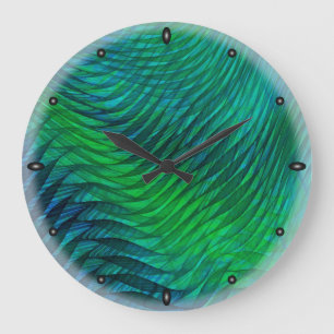 Green Voile Große Wanduhr
