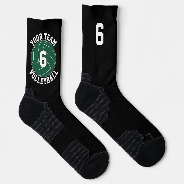 Green Volleyball - Name des Teams und Spielernumme Socken (Rechts)