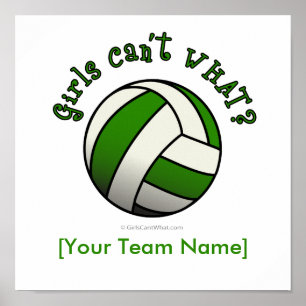 Green Volleyball Poster