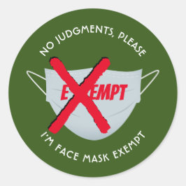 Green | VORAUSSETZUNG FÜR DIE OBERFLÄCHENMASKE Runder Aufkleber