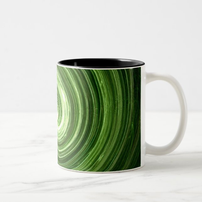 Green Vortex Zweifarbige Tasse (Rechts)