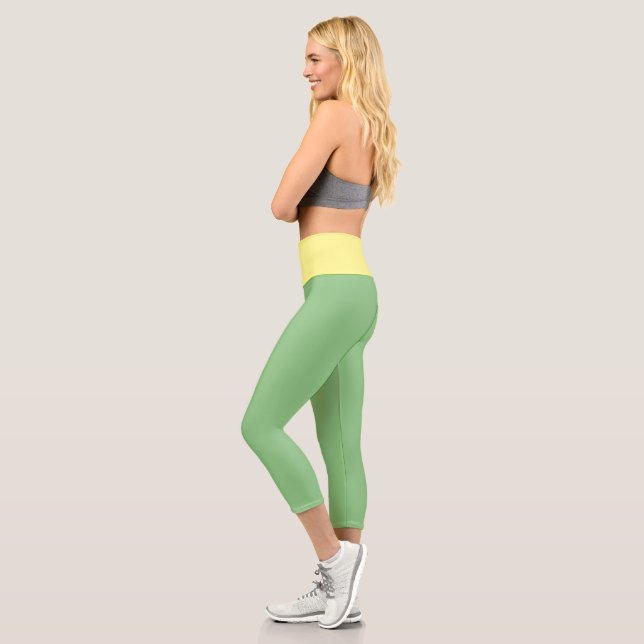 Green w Yellow Fun Combo Capri Leggings (Links)