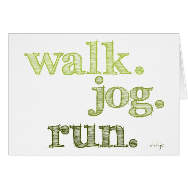 GREEN WALK JOG RUN (Schriftart SCHATTEN) (Vorderseite (Horizontal))