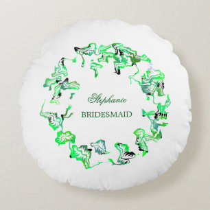 Green Wappen Individuelle Name Weddings Bridesmaid Rundes Kissen