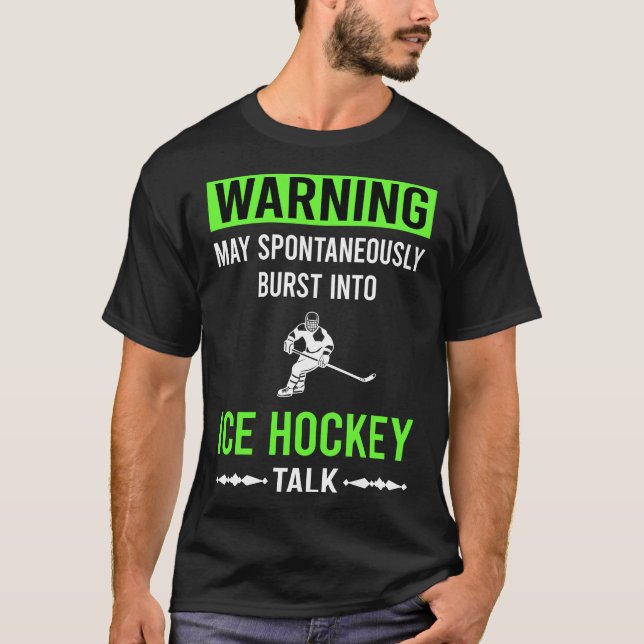 Green Warning Eishockey T-Shirt (Vorderseite)