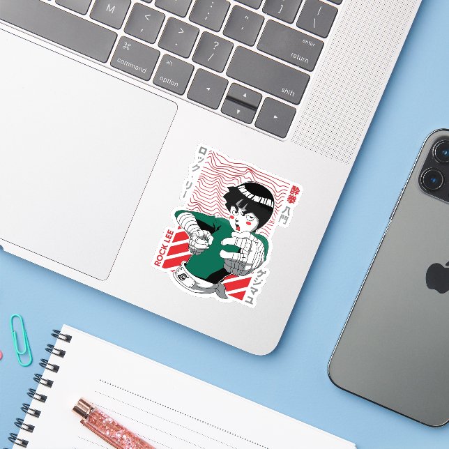 💪 Green Warrior Sticker – Anime-Inspired Ninja Vi (Laptop mit iPhone)