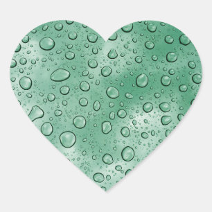 Green Water Tropfen Fun Heart Aufkleber