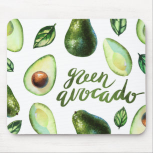 Green Watercolor Avocado Moderne Kalligrafie Mousepad