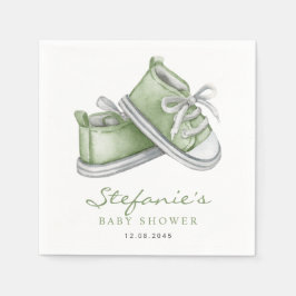 Green Watercolor Baby Hinterns Babydusche Serviette