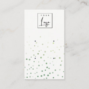 Green Watercolor Confetti-Logo Visitenkarte