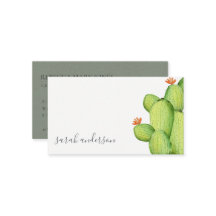GREEN WATERCOLOR DESERT CACTUS BLUME MONOGRAMM