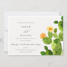 GREEN WATERCOLOR DESERT CACTUS BLUME WEDD