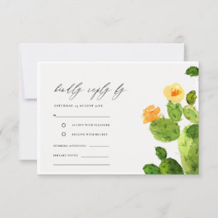 GREEN WATERCOLOR DESERT CACTUS FLORAL UAWG RSVP KARTE