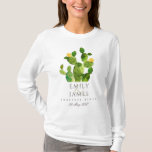 GREEN WATERCOLOR DESERT CACTUS SAVE THE DATE GIFT T-Shirt<br><div class="desc">Wenn Sie weitere Anpassungen oder andere passende Artikel benötigen,  kontaktieren Sie mich bitte unter info@yellowfebstudio.com</div>