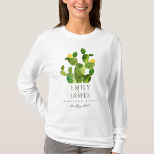 GREEN WATERCOLOR DESERT CACTUS SAVE THE DATE GIFT T-Shirt