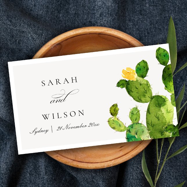 GREEN WATERCOLOR DESERT CACTUS SAVE THE DATE MAGNETKARTE (Von Creator hochgeladen)