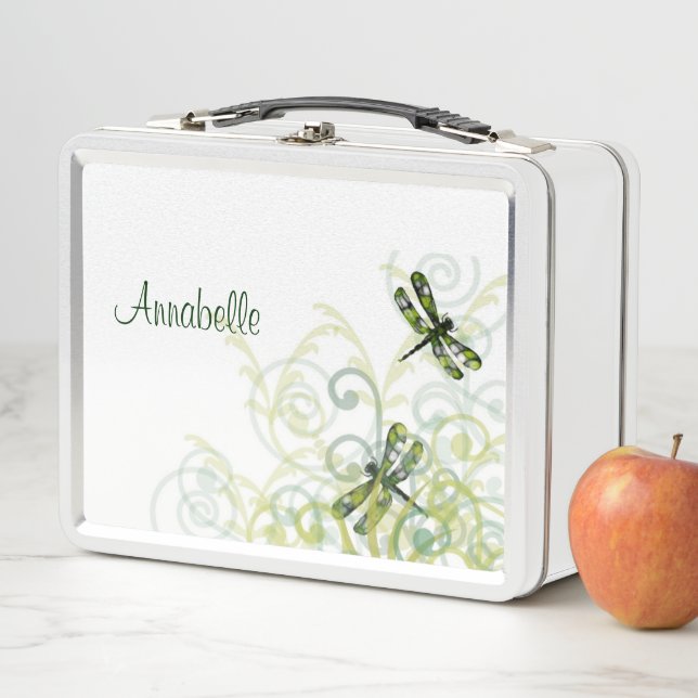 Green Watercolor Dragonfats Lunch Box (Beispiel)