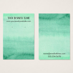Green Watercolor Ombre Earring Display Card