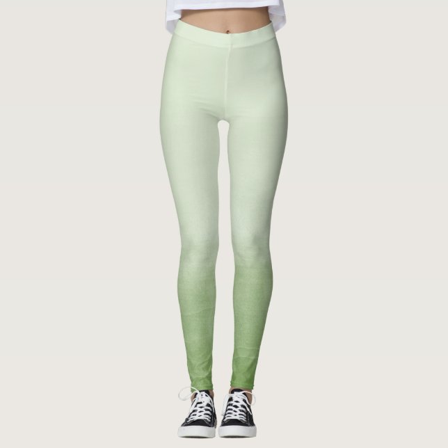 Green Watercolor Ombre Leggings (Vorderseite)