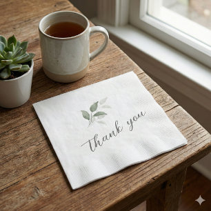 Green Watercolor Script Vielen Dank für Ihre Hochz Serviette