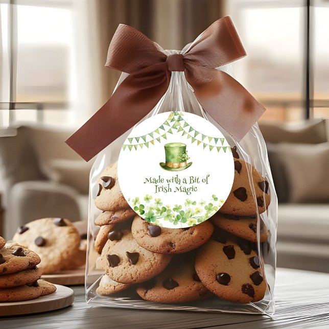 Green Watercolor Shamrock St Patrick's Day Party Runder Aufkleber (Green Watercolor Shamrock St Patrick's Day Party Classic Round Sticker
)