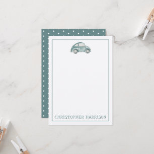 Green Watercolor Vintag Retro Buggy Bug Car