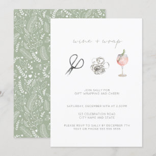 Green Watercolor Wrap Weihnachtsfeier Einladung