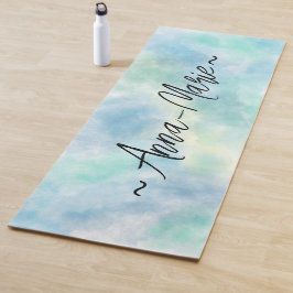 Green watercolor yogamatte