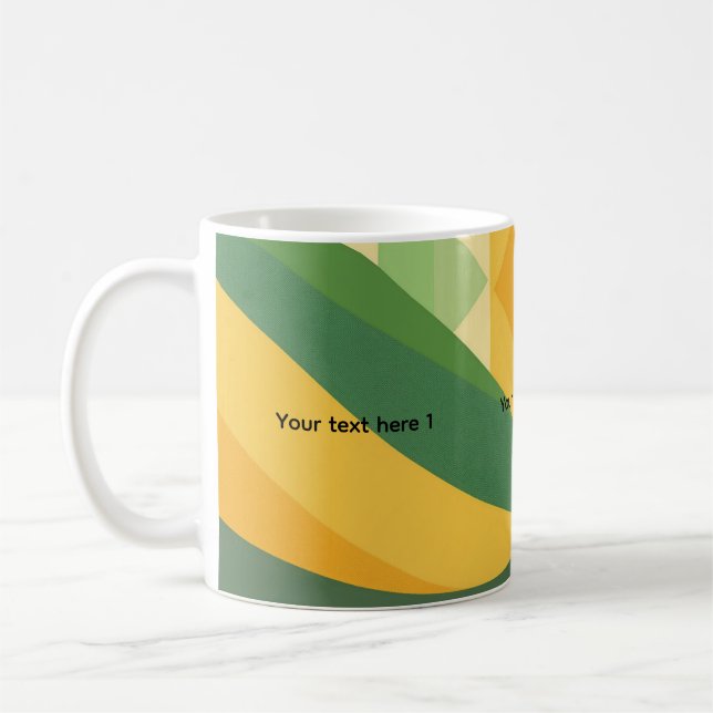 Green Wave Abstrakt personalisierbar Kaffeetasse (Links)