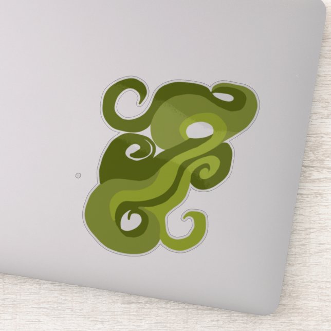 Green Wave Swirl von © Cathy Thompson Aufkleber (Detail)