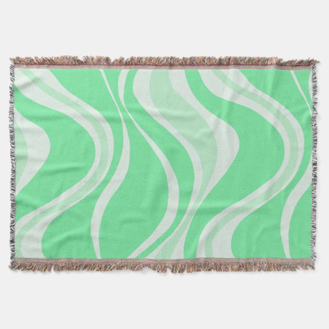 Green Waves Throw Blanket Decke (Vorderseite)