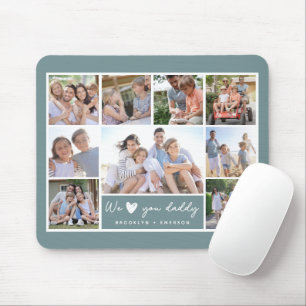 Green We Liebe You Daddy   9 FotoCollage Mousepad
