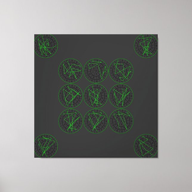 Green Wealth Luck Sigil Series Leinwanddruck (Vorderseite)