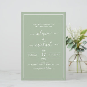 Green Wedding Budget Sage Modern Typografy