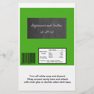 Green Wedding Chalkboard Große Candy Wrapper Flyer