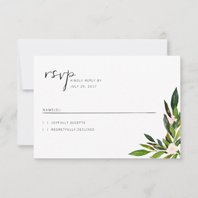 Green Wedding Einladung Set RSVP Card (Vorderseite)