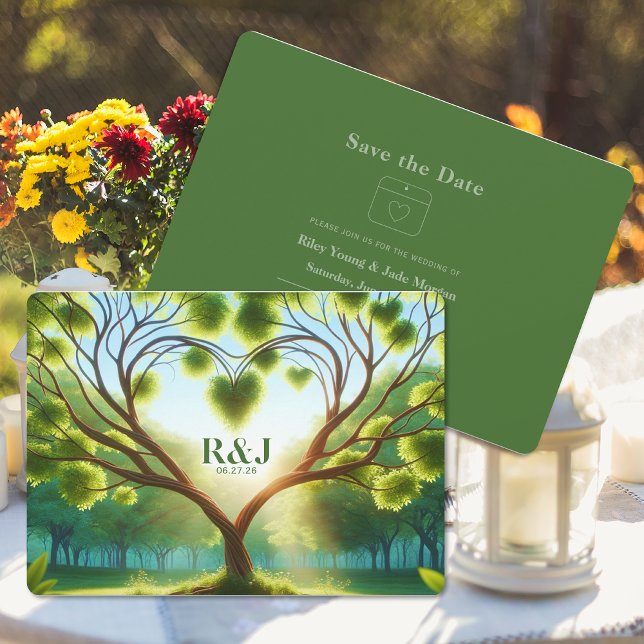 Green Wedding Flat Save the Date Card (Von Creator hochgeladen)