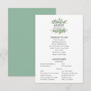 Green Wedding Guest Information Enclosure Card Begleitkarte