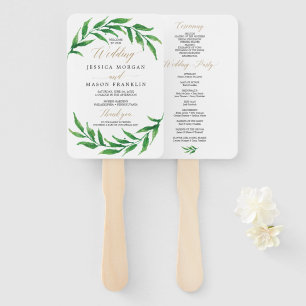 Green Wedding Program Fan Fächer