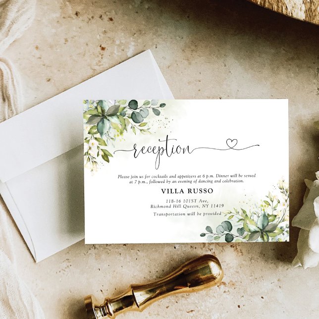 Green Wedding Reception Enclosure Card Begleitkarte (Von Creator hochgeladen)