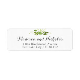 Green Wedding Return Address Label Rustikale Veget