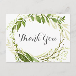 Green Wedding Vielen Dank Postcards Rustikale Grün Postkarte