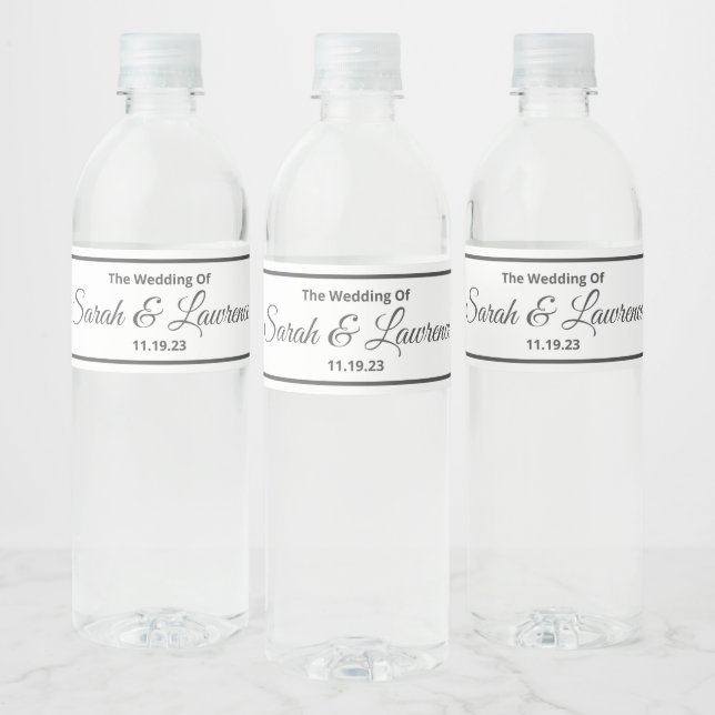Green Wedding Water Flasche Labels Wasserflaschenetikett (Flaschen)