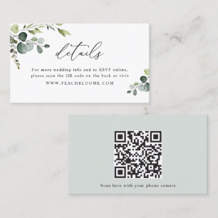 Green Wedding Website QR Code Details Karte