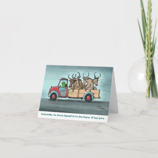 Green Weenii "Bad Gnus" Note Card Karte (Vorderseite)