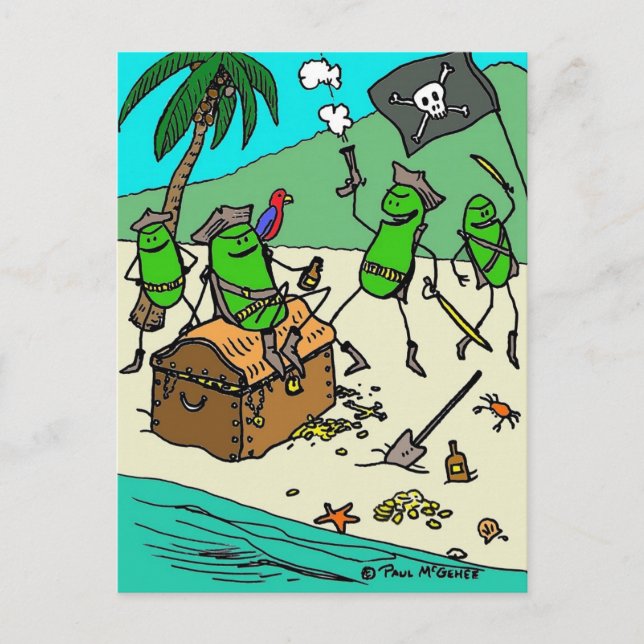 Green Weenii "Pirate Party" Postkarte (Vorderseite)