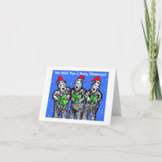 Green Weenii "We Wish You a Hairy Christmas" Card Feiertagskarte