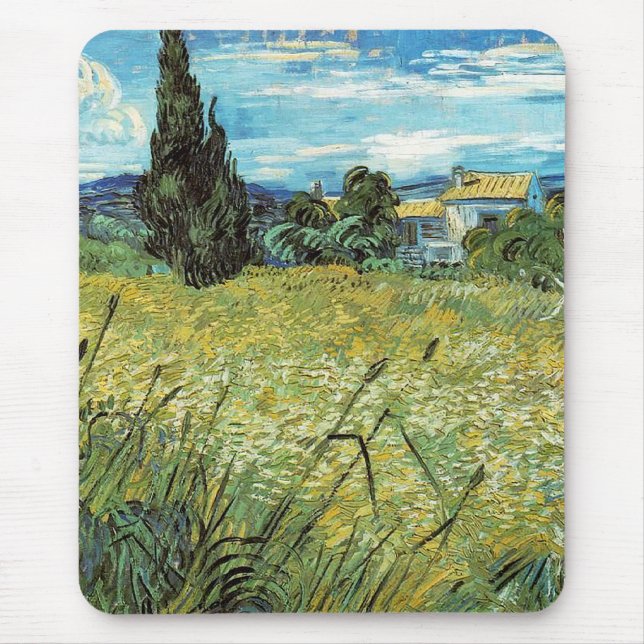 Green Wheat Field Vincent van Gogh Mousepad (Vorne)